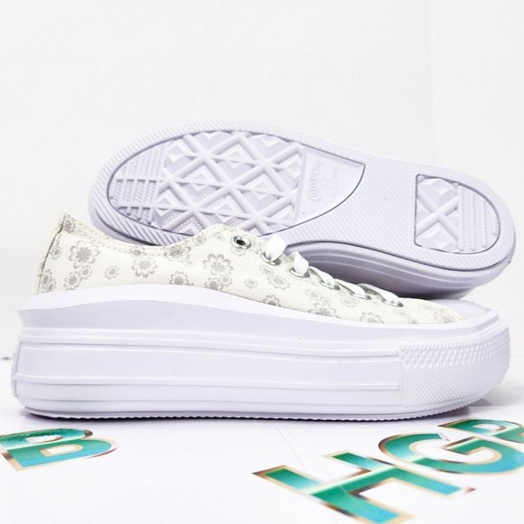 Converse Women Chuck Taylor All Star Move OX Platform Tonal Floral A00841C - Picture 1 of 7
